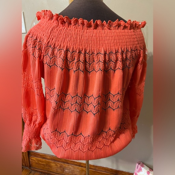 Simply Styled Orange Women's Off The Shoulder Stretch Knit Blouse L Colorful - Picture 4 of 10